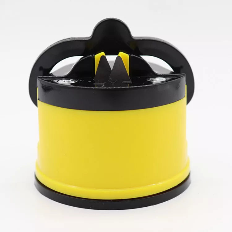 Compact ABS blade sharpener with suction base in various colors for kitchen tools