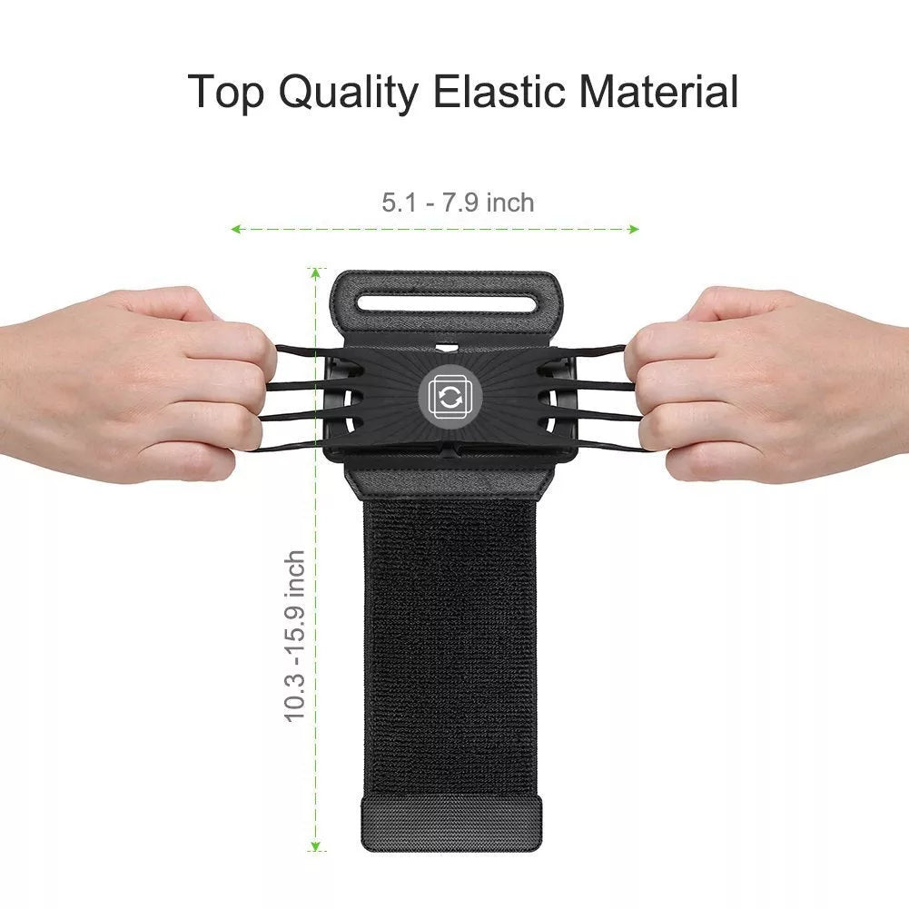 Detachable mobile phone holder with 360-degree rotation on arm