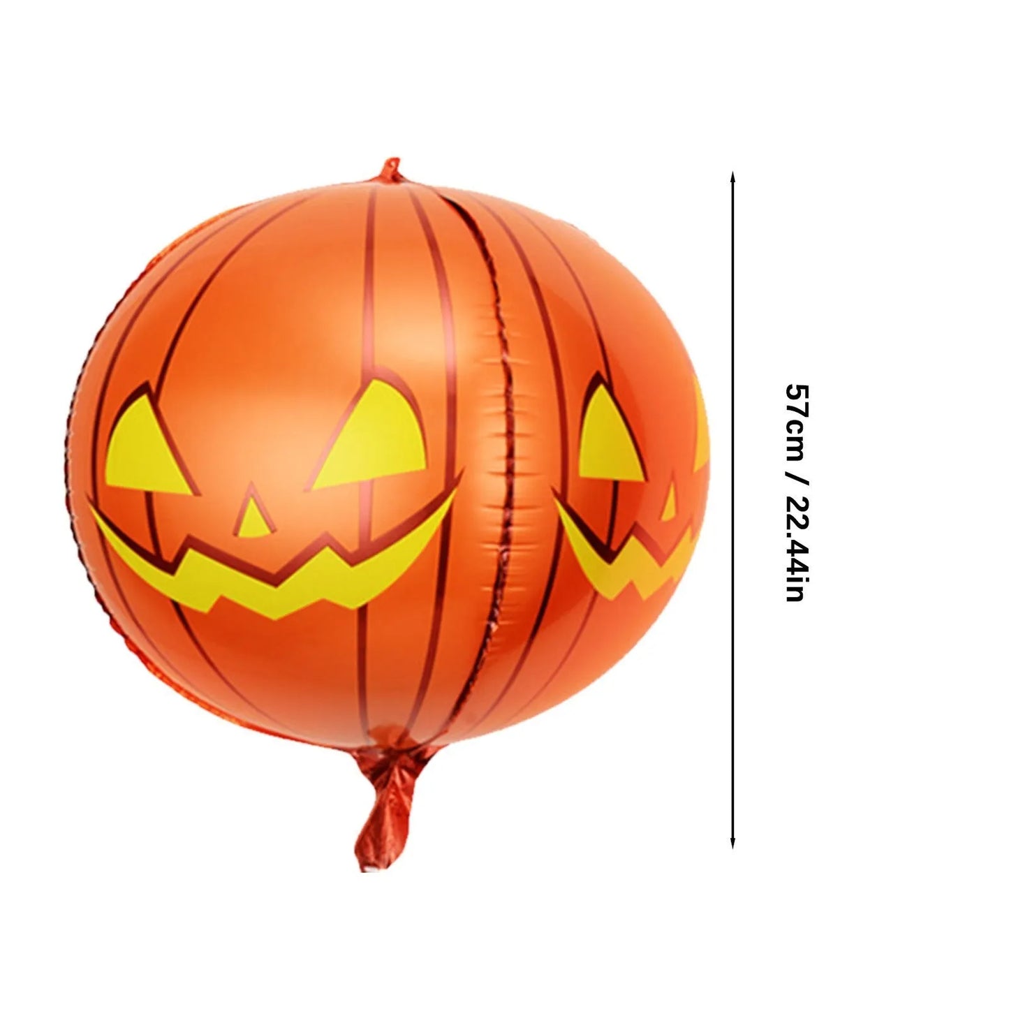 Green Halloween eyeball balloon with red bloodshot pattern, inflated to 40cm diameter.