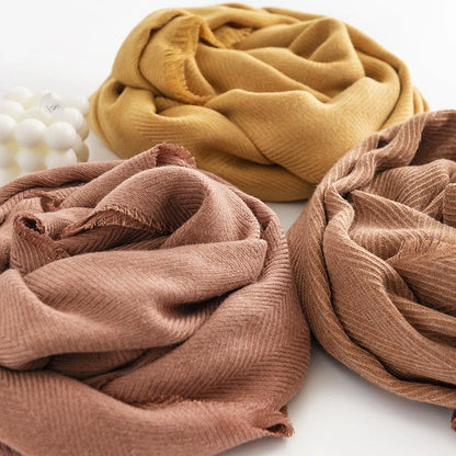 Stylish herringbone pattern artificial cashmere scarf for women in various colors