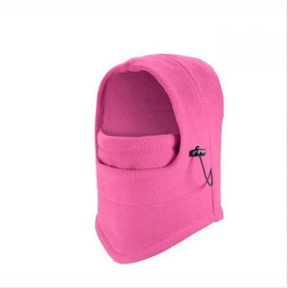 A versatile windproof ski hat with an integrated face mask and neck gaiter, providing complete protection from the elements during outdoor activities.