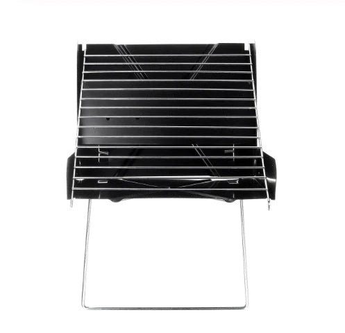 Portable stainless steel BBQ grill with foldable design for easy camping and picnic use