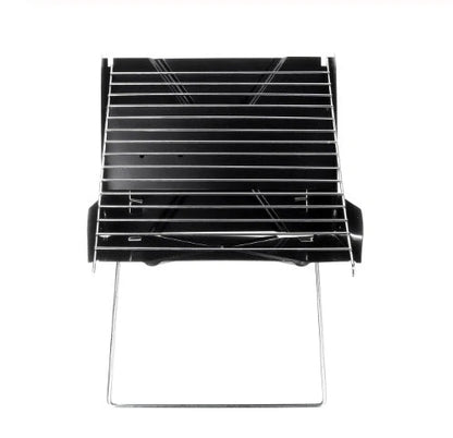 Portable stainless steel BBQ grill with foldable design for easy camping and picnic use