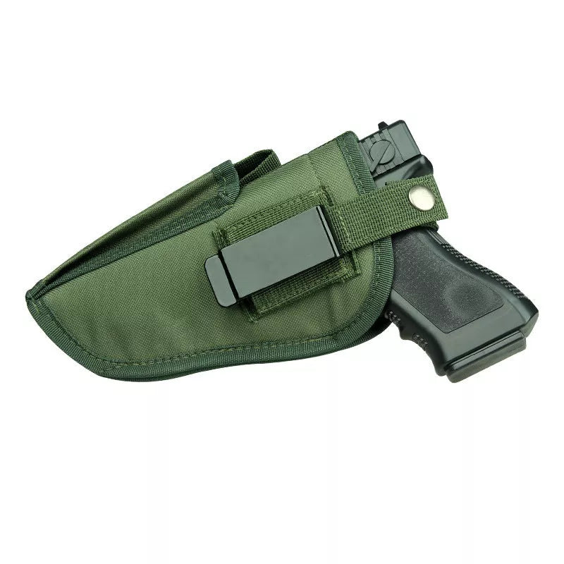 Universal Outdoor Tactical Holster in green, made from durable nylon, dimensions 10.5cm x 19cm