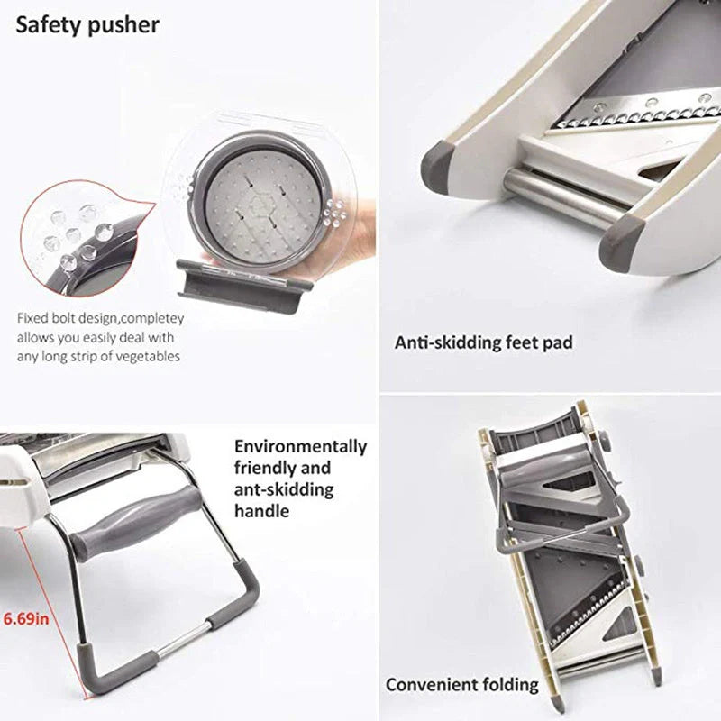 Terka Adjustable Stainless Steel Kitchen Vegetable Slicer with 18 cut options