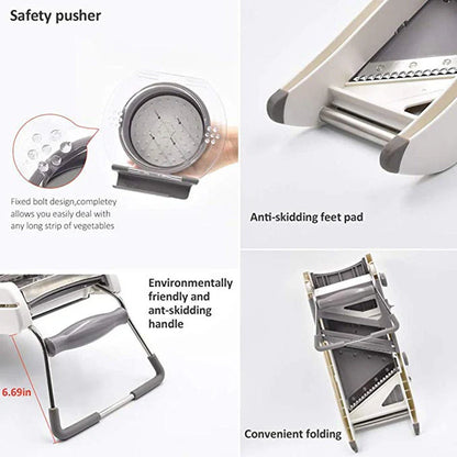 Terka Adjustable Stainless Steel Kitchen Vegetable Slicer with 18 cut options