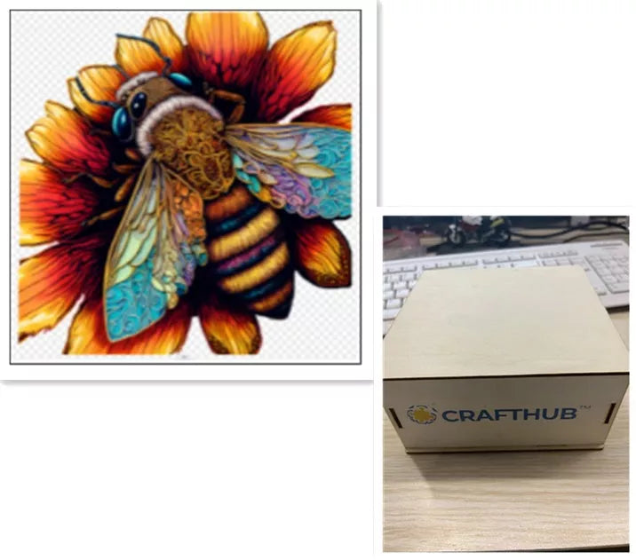 Animal Puzzle Craft Hub A3 Size Wooden Box for puzzle storage and organization