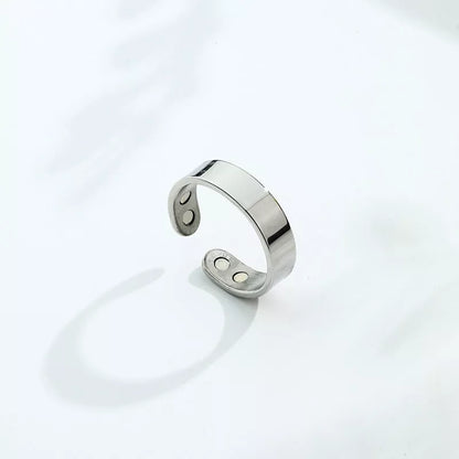 Stainless steel anti-snoring ring with magnetic therapy for men
