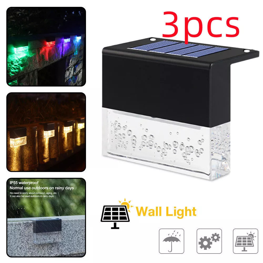 Waterproof RGB LED Solar Step Fence Light for outdoor decoration and illumination