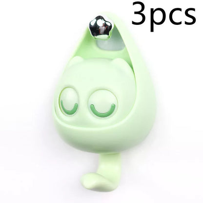 Interactive blink cat coat hook in six colors, perfect for home decor and organization