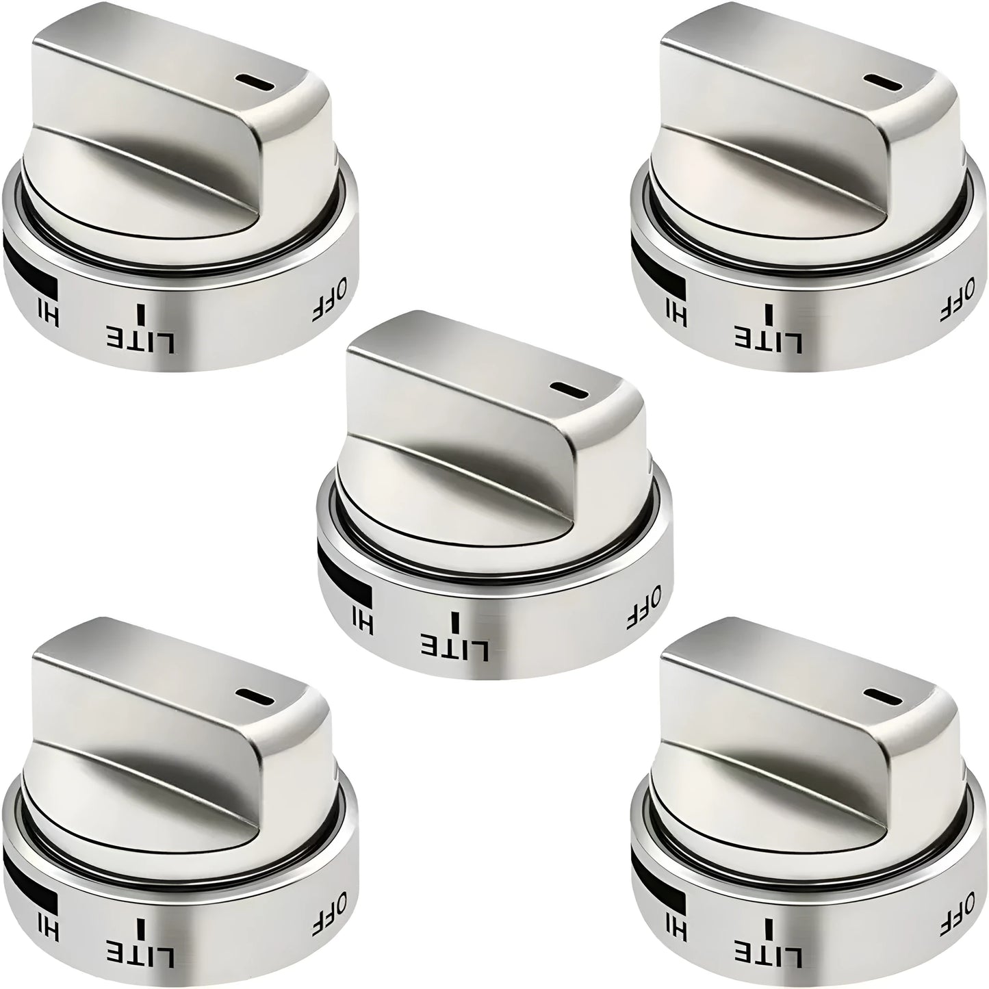 Silver metal oven stove knob replacement part 5.3cm diameter