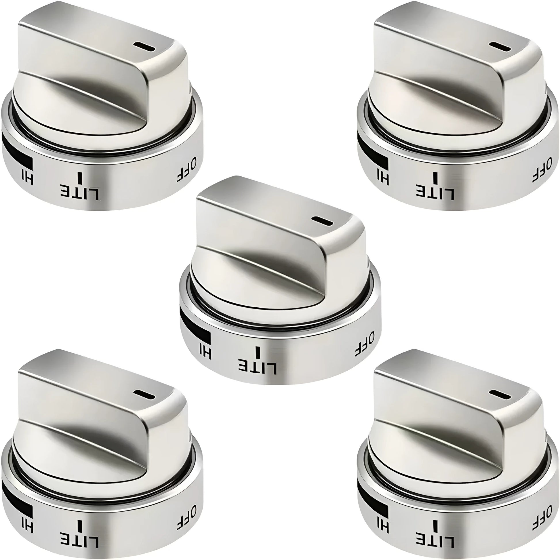 Silver metal oven stove knob replacement part 5.3cm diameter