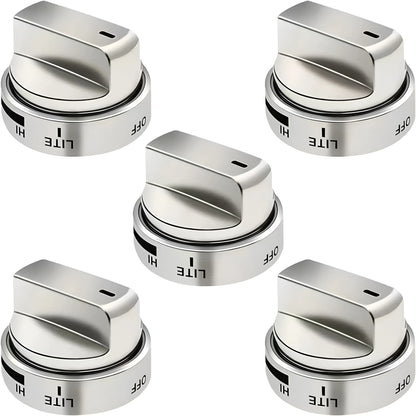 Silver metal oven stove knob replacement part 5.3cm diameter