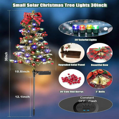 Waterproof solar-powered outdoor Christmas tree light with flower shape design