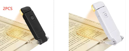 Adjustable LED USB rechargeable book light with flexible holder for nighttime reading