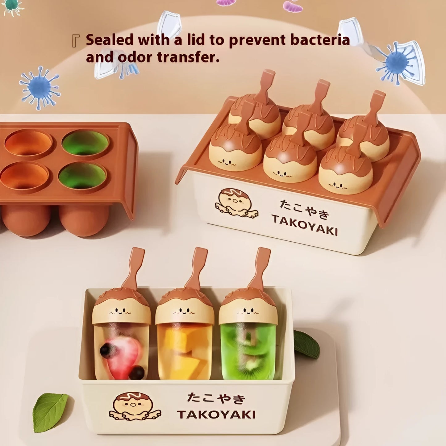 Plastic octopus balls ice cream mould for homemade dessert making