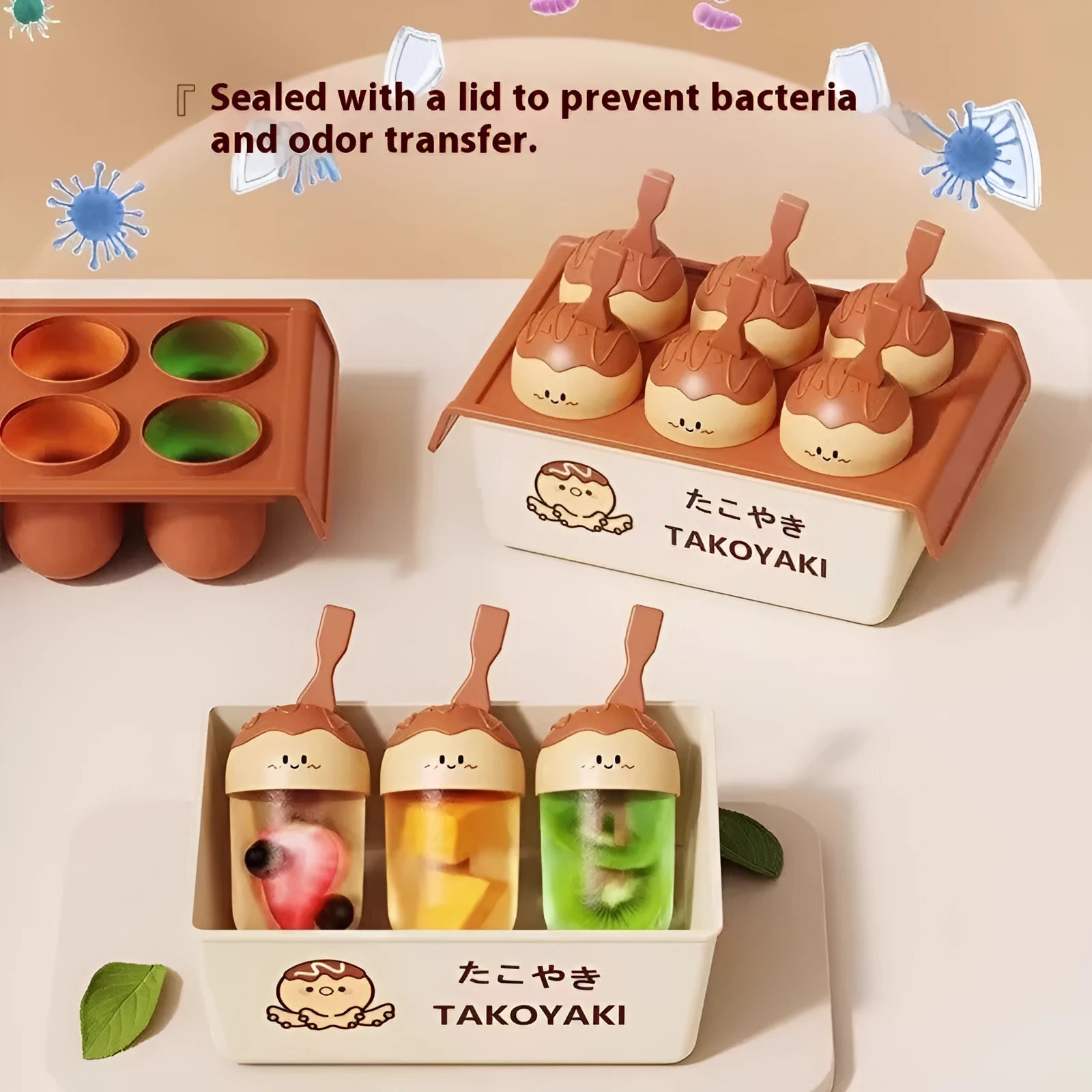 Plastic octopus balls ice cream mould for homemade dessert making