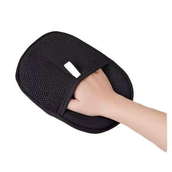 Black pet hair removal gloves with silicone bristles for grooming dogs cats rabbits