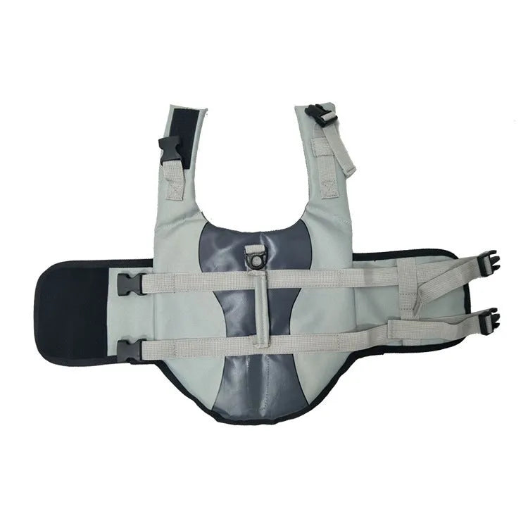 Polyester pet life jacket dog vest in Rose Red or Silver Grey, sizes XS S M L