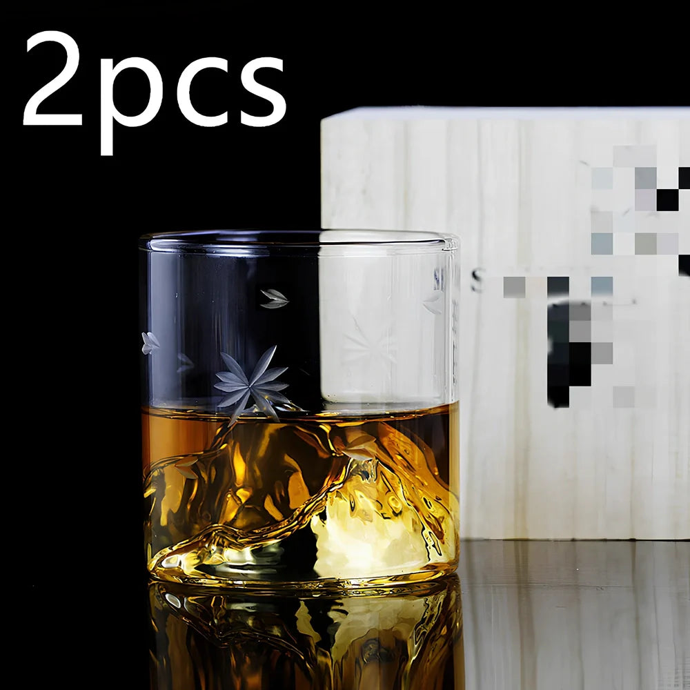 Japanese whiskey glass with 200ml capacity, heat-resistant transparent glass, 73mm height