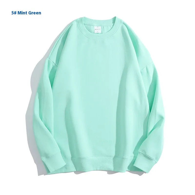 Cotton off-shoulder sweater in loose fit with long sleeves and round neck, available in multiple colours