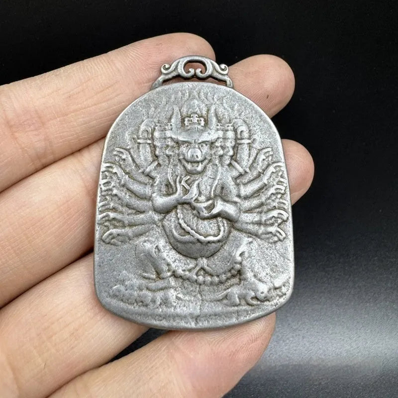 Iron pendant with Chinese geometric design as hanging ornament decoration