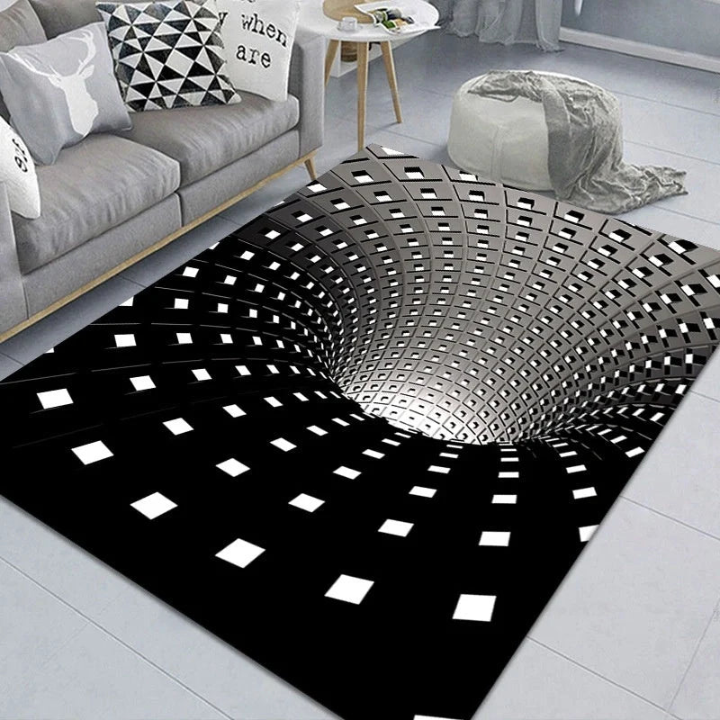 3D Geometric Stereoscopic Illusion Floor Mat for Pets in vibrant colors