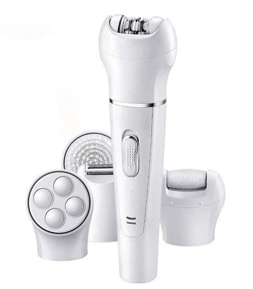 5-in-1 Portable Skin Care Electric Massager with Facial Brush and interchangeable heads