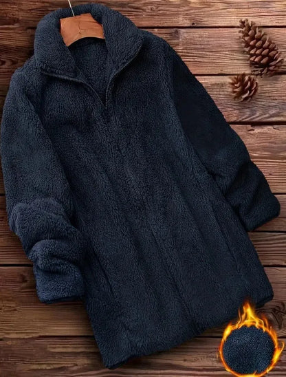 Double-sided fleece jacket in black, navy blue, or khaki colour options.
