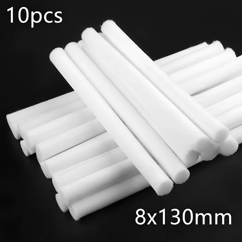Pack of 7.5x125mm acetate fibre cotton swabs for humidifier wicks, trimmable length for stable fog output