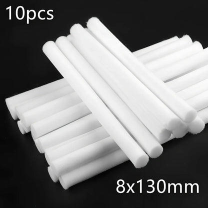 Pack of 7.5x125mm acetate fibre cotton swabs for humidifier wicks, trimmable length for stable fog output