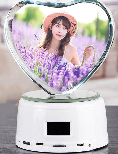 Personalized crystal photo night lamp with Bluetooth and color-changing features