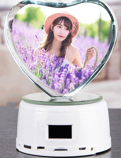 Personalized crystal photo night lamp with Bluetooth and color-changing features