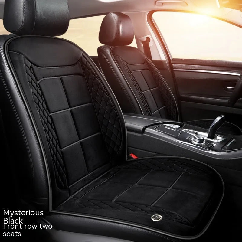 Auto heating cushion for car seats with cotton filler in beige, black, and coffee colour options