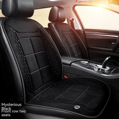 Auto heating cushion for car seats with cotton filler in beige, black, and coffee colour options