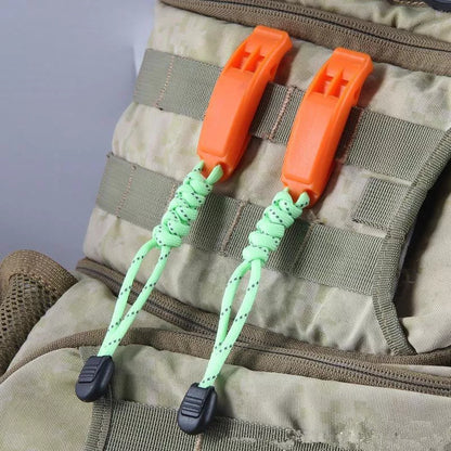 Fire Survival Whistle with dual-frequency sound emission for emergency signaling