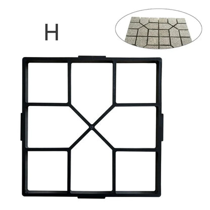 Black plastic goose pattern concrete mould measuring 42x43cm for garden pathways