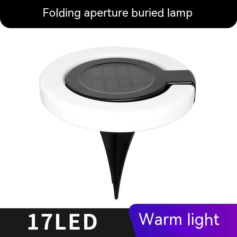 Outdoor solar underground light in ABS plastic with solar panel and LED illumination for garden paths