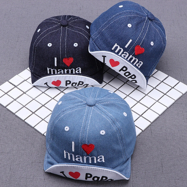 Embroidered baby sun hat in cotton with 46cm circumference for sun protection