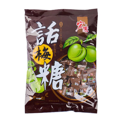 Resealable bags of Plum Sugar, Guava, and Tangerine Peel flavoured hard candy from an assortment pack.