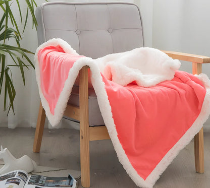 Double-sided crystal cashmere nap blanket in various colours and sizes for spring and autumn use