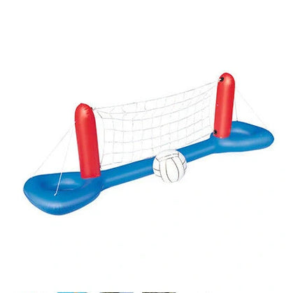 Giant inflatable pool toy with volleyball and football game features, eco-friendly PVC material
