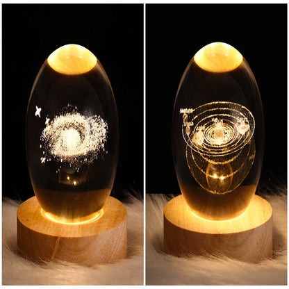 A mesmerizing galaxy-inspired crystal ball lamp with a warm, soothing LED glow.