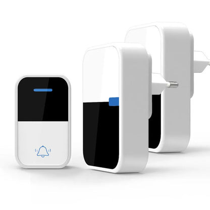 White plastic wireless doorbell receiver and beeper with self-generating power, 150m range