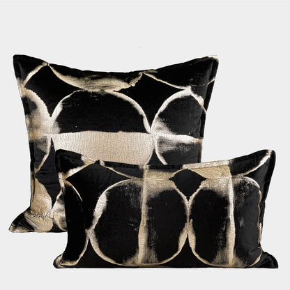 Black gold abstract pattern flannel bronzing pillowcase in 30x50cm, 45x45cm, and 50x50cm sizes with removable design