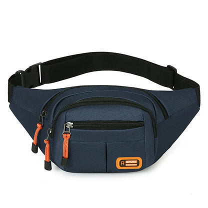 Large slanted chest bag in black, grey, blue, or green colours with water resistant functionality