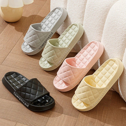 Plush flannel house slippers with soft EVA soles for quiet, cushioned indoor wear in a variety of vibrant colors