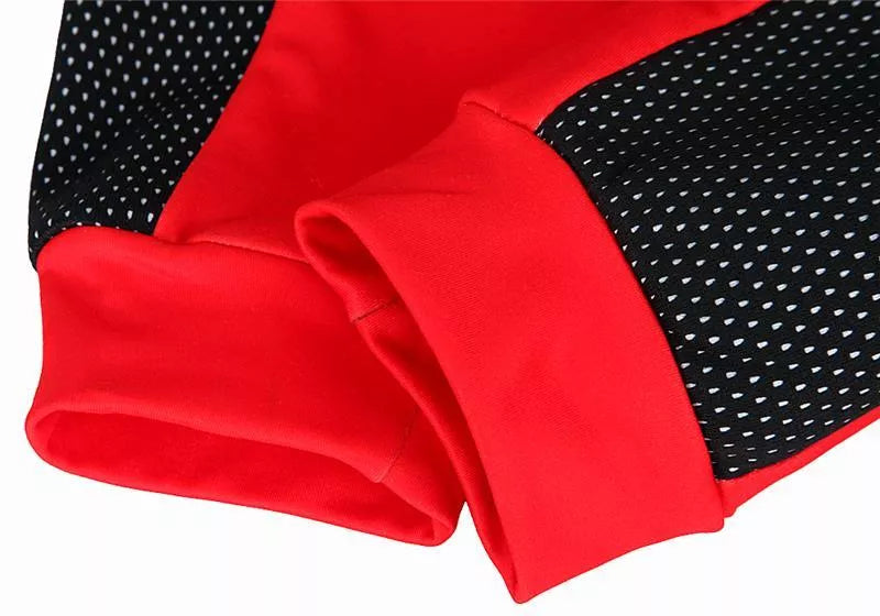 Autumn and winter cycling wear fleece warm jacket in black red and black green