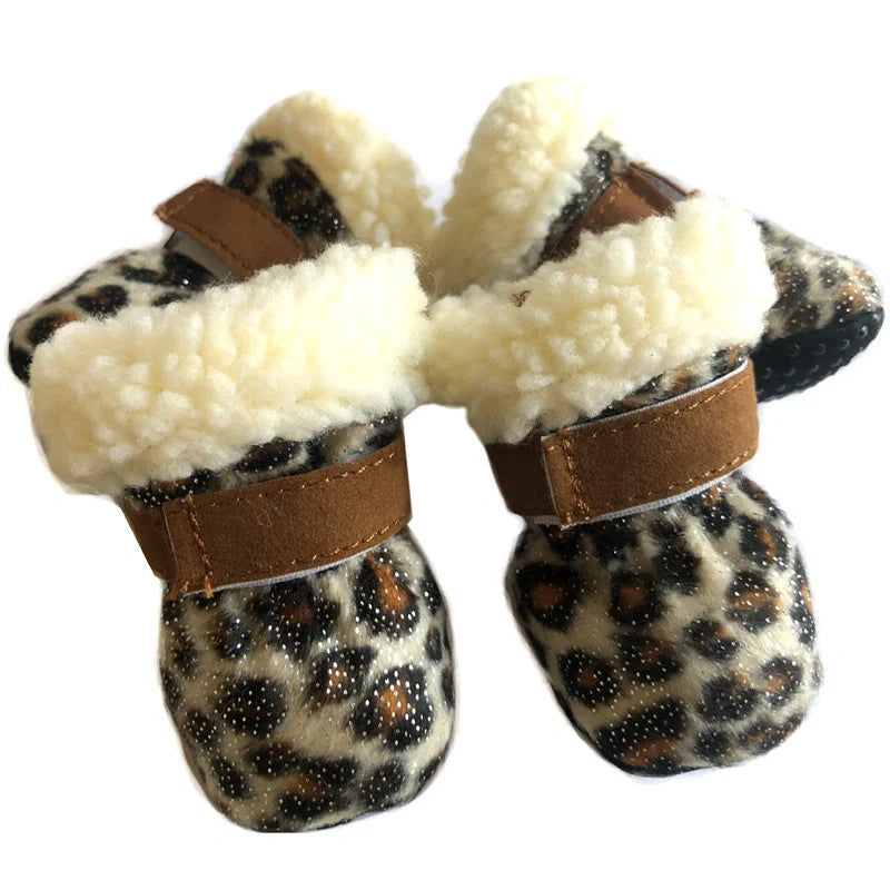 Waterproof winter dog boots with anti-slip soles for small breeds