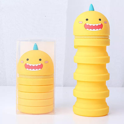 Retractable silicone pen holder in five colors, waterproof and holds 30 pencils